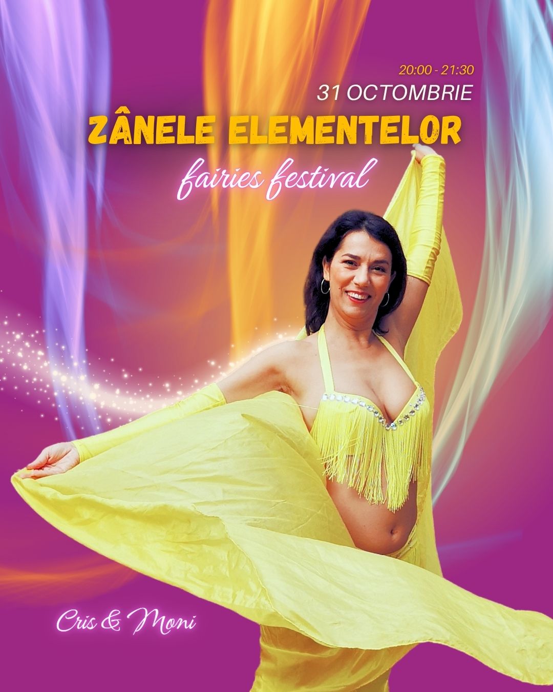 woman in yellow dancing belly dance